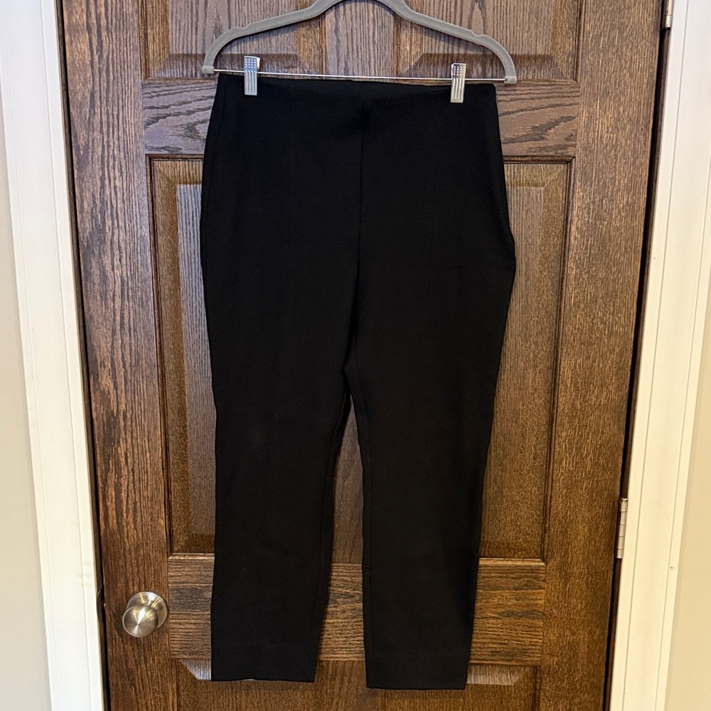 Quince Black Cropped Ponte Pants Large